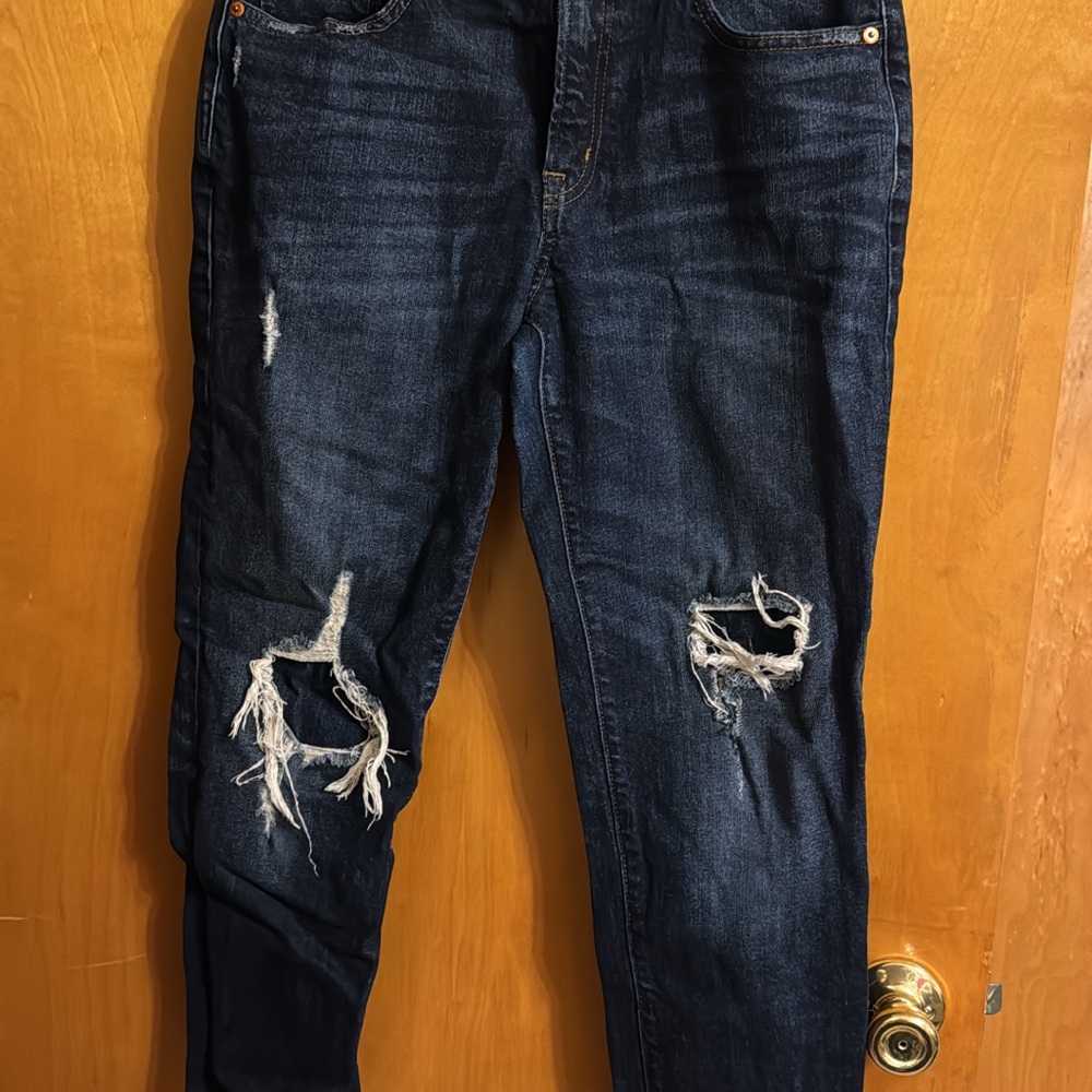 Distressed Dark Blue Women's Jeans